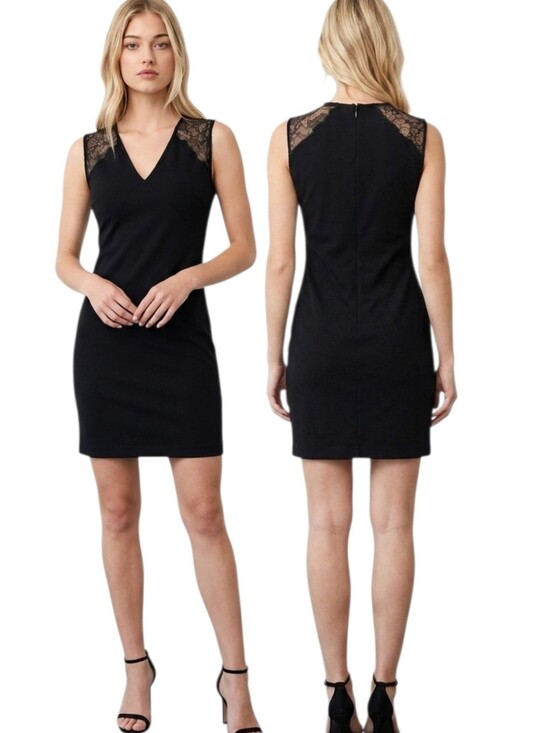 All Saints Dresses & Skirts - ALLSAINTS "Prism" Black Lace Trimmed Mini Dress - Size 4